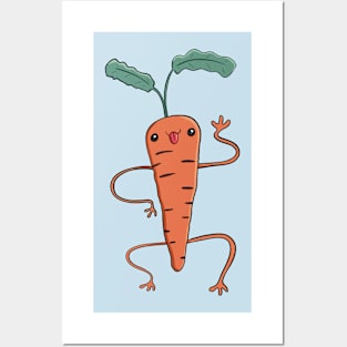 Goofy Carrot Waving Posters and Art